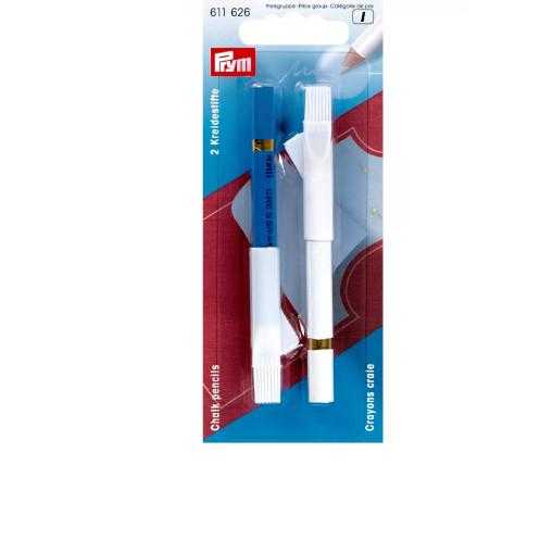 Карандаши меловые белый и синий со стирающей кисточкой  PRYM 611626 - Интернет-магазин 