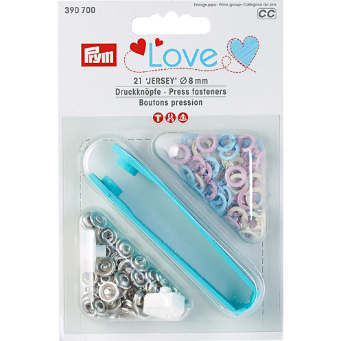 Кнопки "Джерси" розовые, голубые, жемчужные 8 мм PRYM Love 390700 - Интернет-магазин 