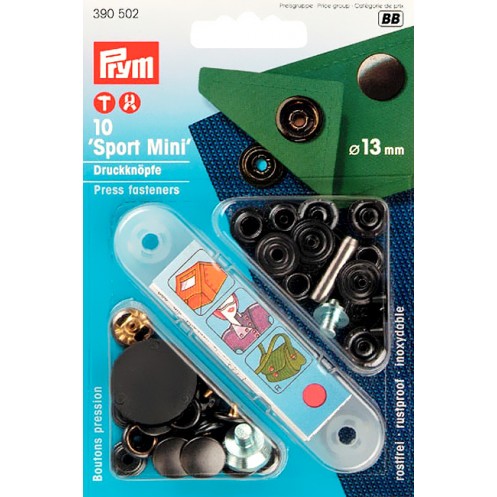 Кнопки "Спорт-мини" чёрные, 13 мм  PRYM 390502 - Интернет-магазин 