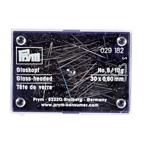 Булавки термостойкие с черными стеклянными головками PRYM 029182 - Интернет-магазин 