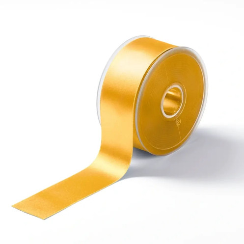 Атласная лента 38мм, золотого цвета Gold-Zack 982820 (1м) - Интернет-магазин 